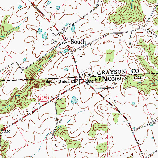 Topographic Map of South Union Church, KY
