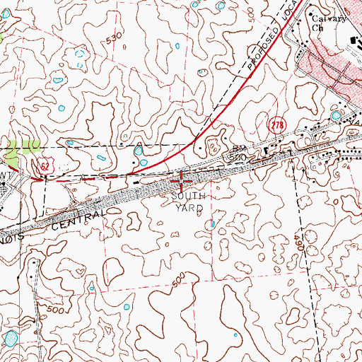 Topographic Map of South Yard, KY