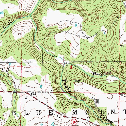 Topographic Map of Hughes Creek, AR
