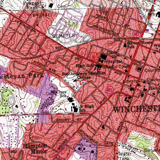 Topographic Map of Southeastern Christian College, KY