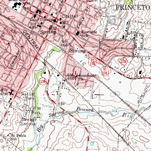 Topographic Map of Southside Church, KY