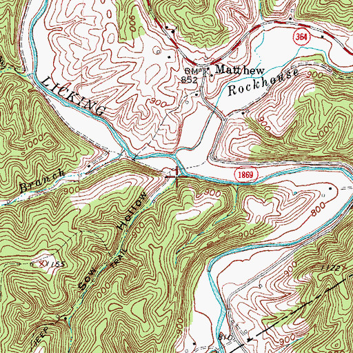 Topographic Map of Sow Hollow, KY