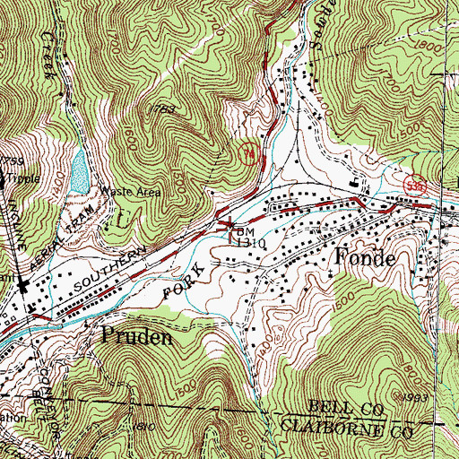Topographic Map of Sowder Creek, KY