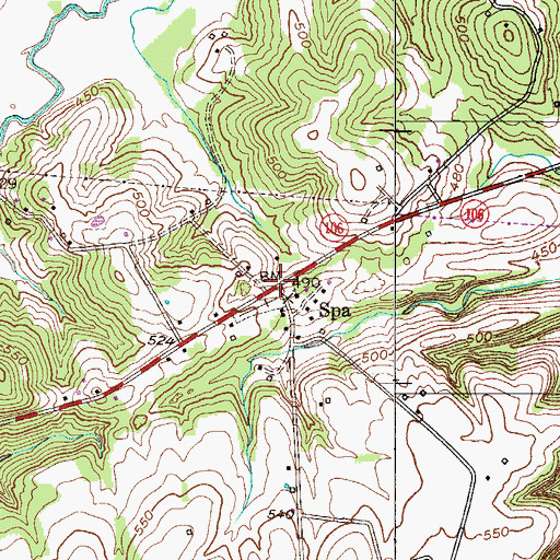 Topographic Map of Spa, KY