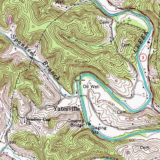 Topographic Map of Spankem Branch, KY