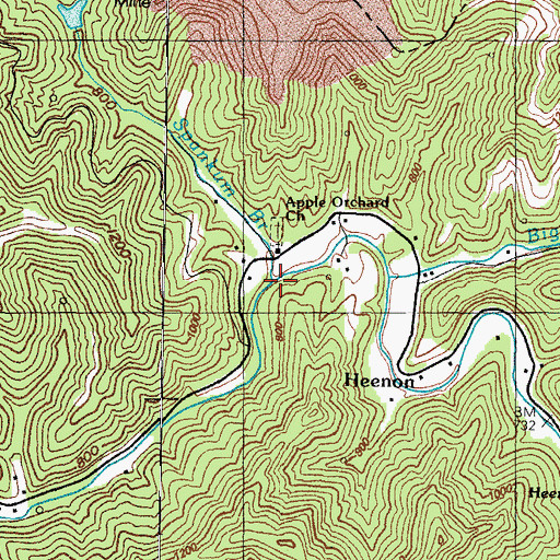 Topographic Map of Spankum Branch, KY