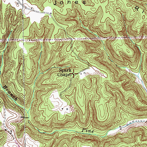 Topographic Map of Spark Chapel, KY
