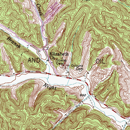 Topographic Map of Sparks Cemetery, KY