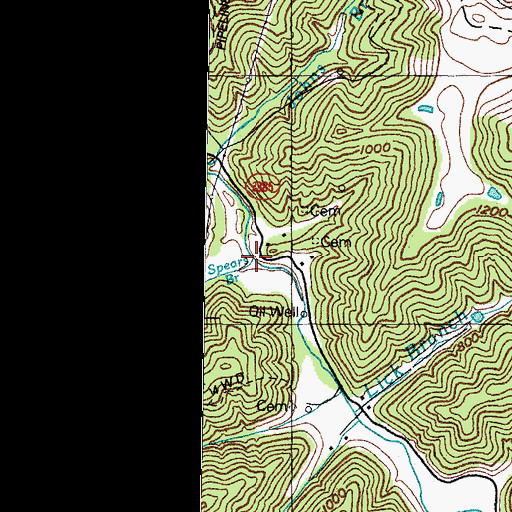 Topographic Map of Spears Branch, KY