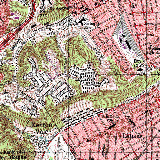 Topographic Map of Spence Church, KY