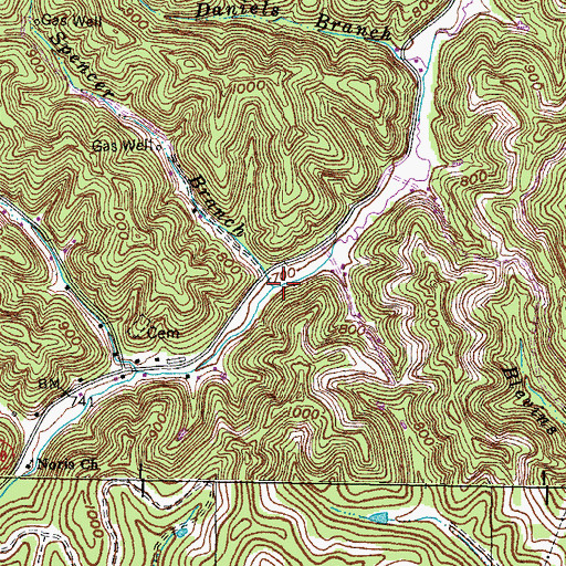 Topographic Map of Spencer Branch, KY