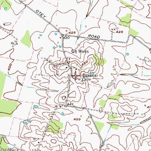 Topographic Map of Spencer Cemetery, KY