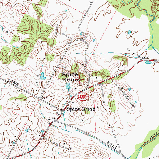 Topographic Map of Spice Knob, KY