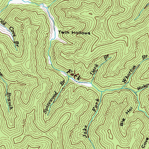 Topographic Map of Spicewood Branch, KY