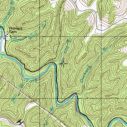 Topographic Map of Split Log Branch, KY