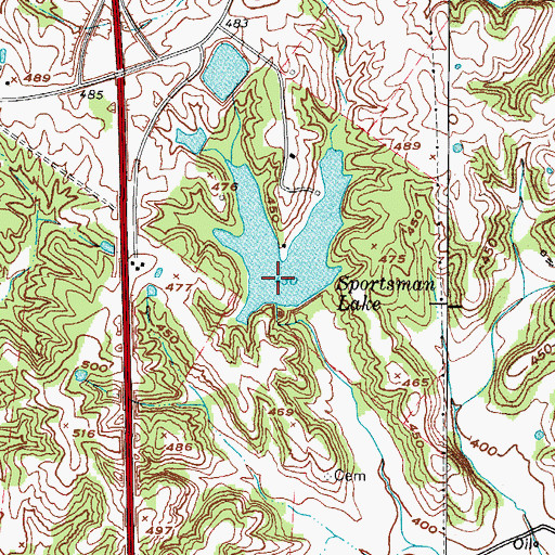 Topographic Map of Sportsman Lake, KY