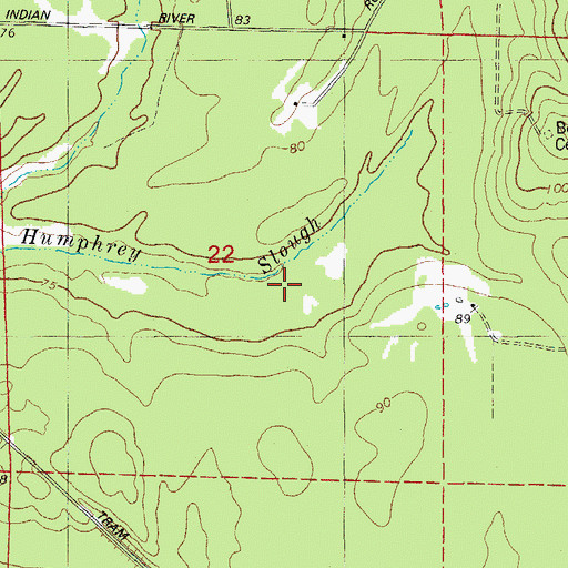 Topographic Map of Humphrey Slough, AR