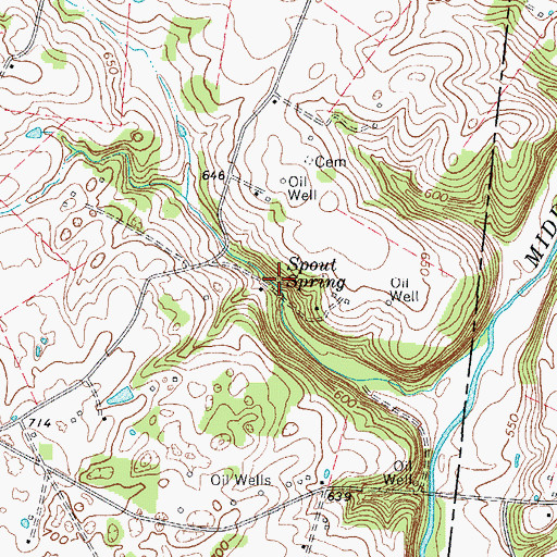 Topographic Map of Spout Spring, KY
