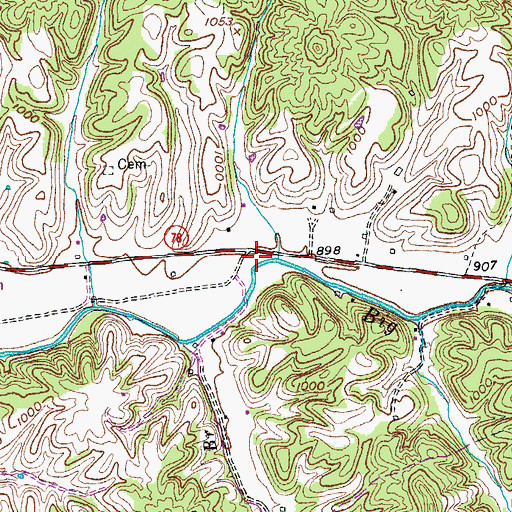 Topographic Map of Spraggen School, KY