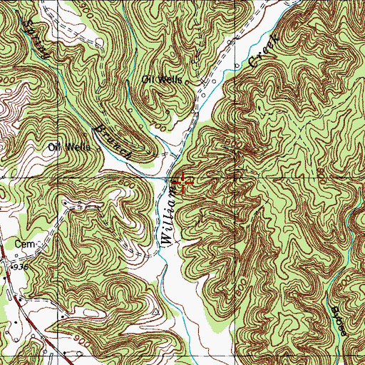Topographic Map of Spring Branch, KY