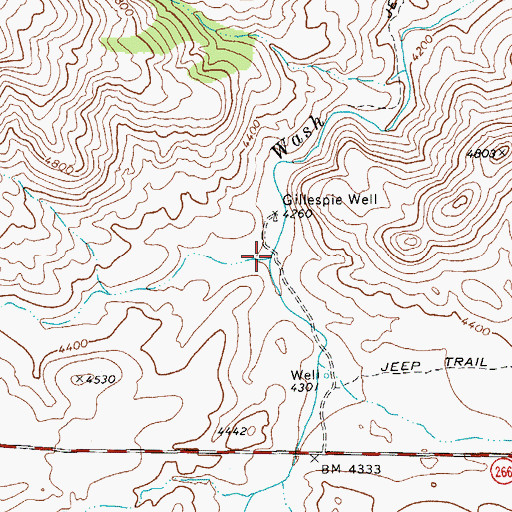 Topographic Map of Gillespie Wash, AZ