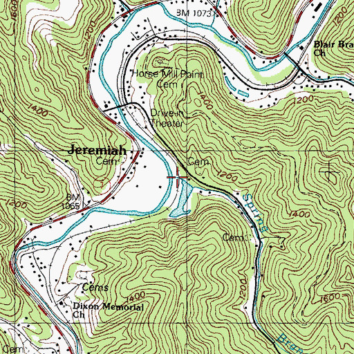 Topographic Map of Spring Branch, KY