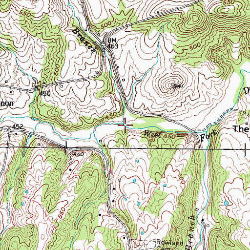Topographic Map of Spring Branch, KY
