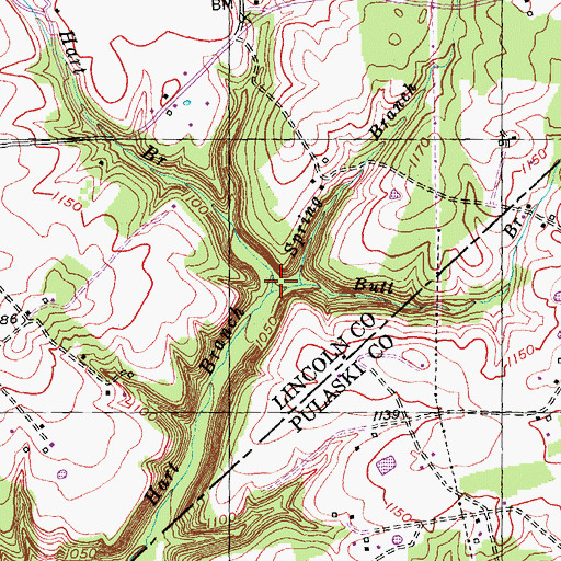 Topographic Map of Spring Branch, KY