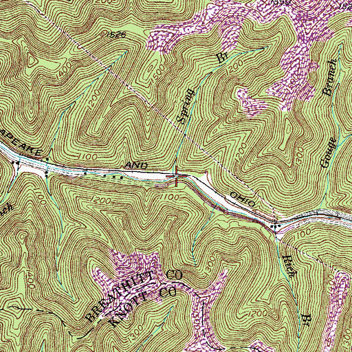 Topographic Map of Spring Branch, KY