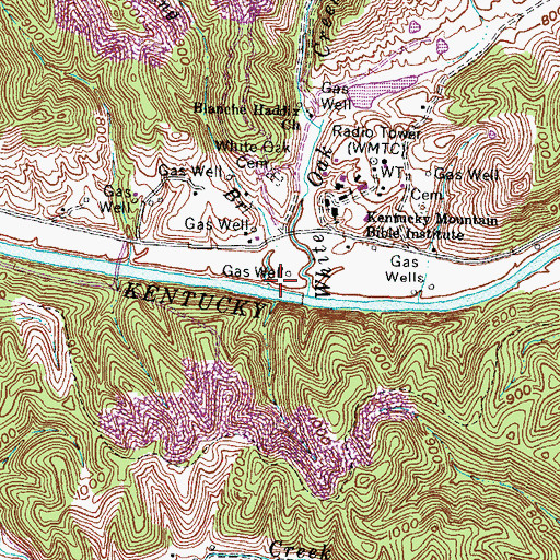 Topographic Map of Spring Branch, KY