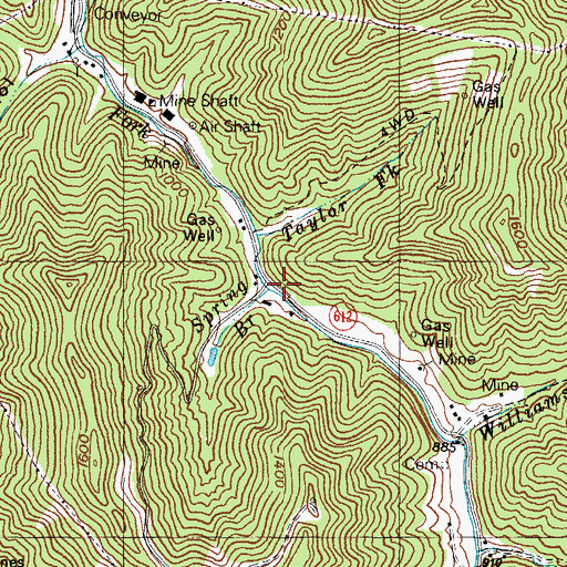 Topographic Map of Spring Branch, KY