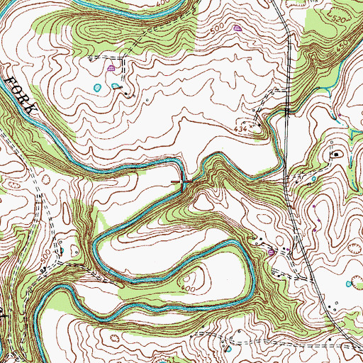 Topographic Map of Spring Creek, KY
