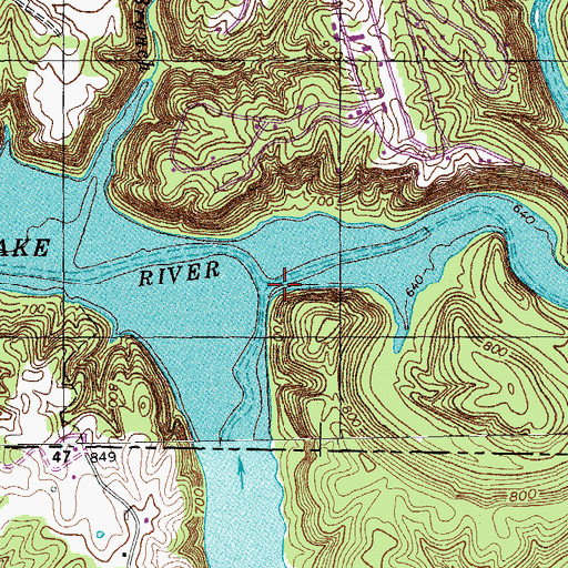 Topographic Map of Spring Creek, KY