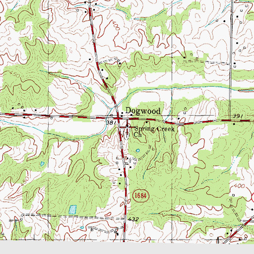 Topographic Map of Spring Creek Church, KY