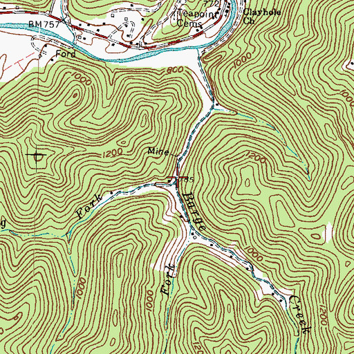 Topographic Map of Spring Fork, KY