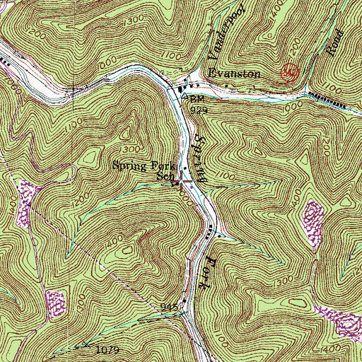 Topographic Map of Spring Fork School, KY