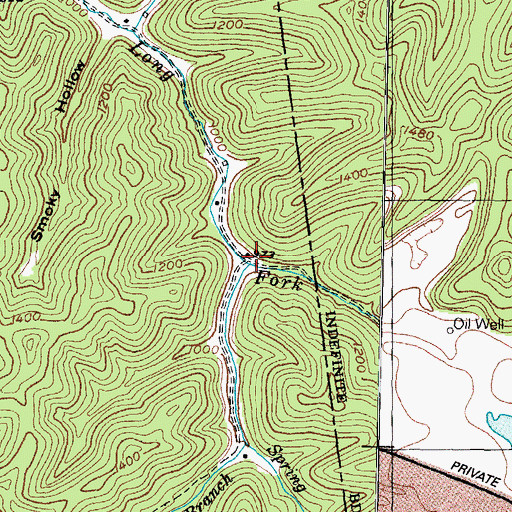 Topographic Map of Spring Gap Branch, KY