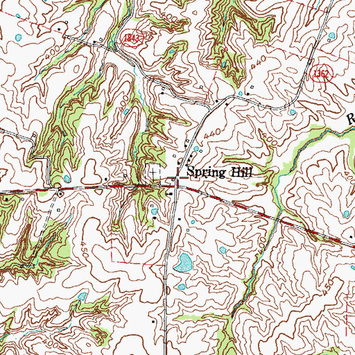 Topographic Map of Spring Hill, KY