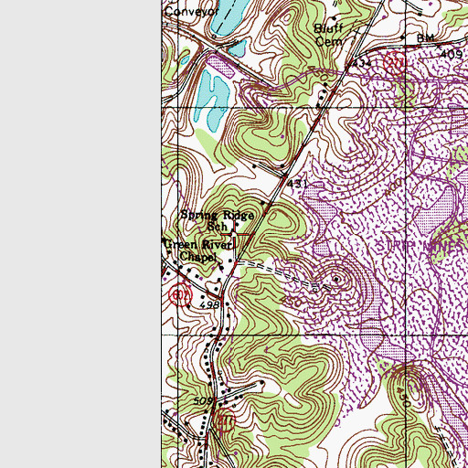Topographic Map of Spring Ridge School, KY