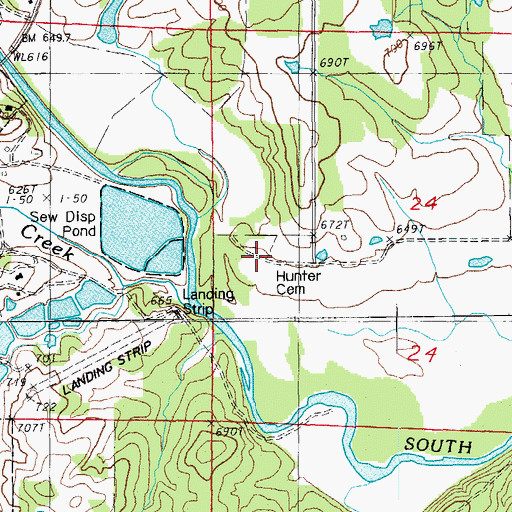 Topographic Map of Hunter Cemetery, AR