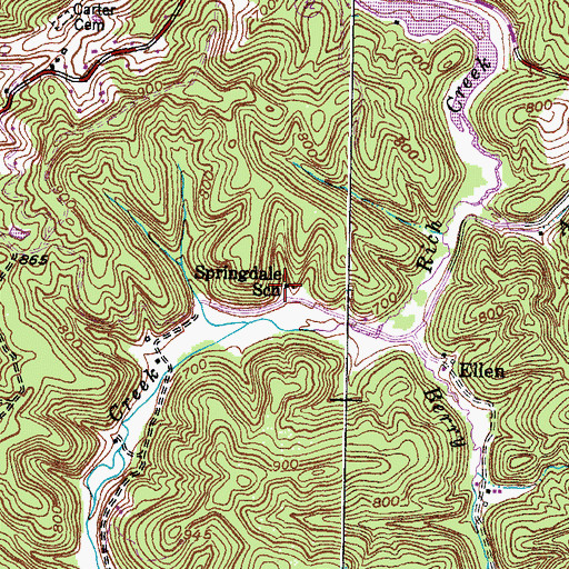 Topographic Map of Springdale School, KY