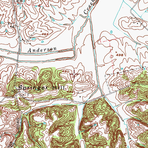 Topographic Map of Springer Hill, KY