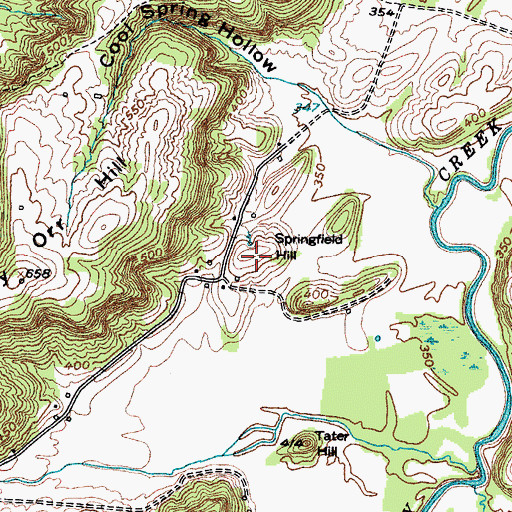 Topographic Map of Springfield Hill, KY