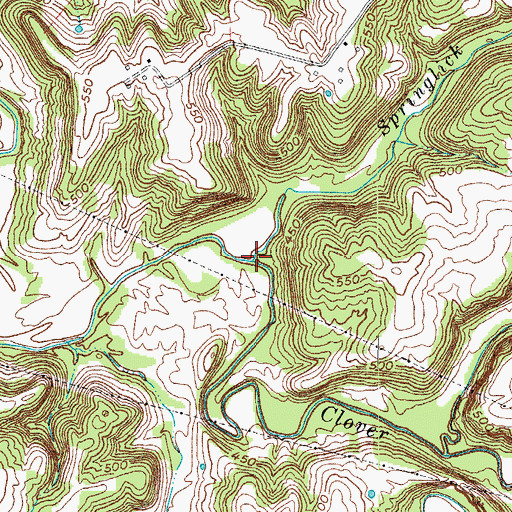 Topographic Map of Springlick Branch, KY