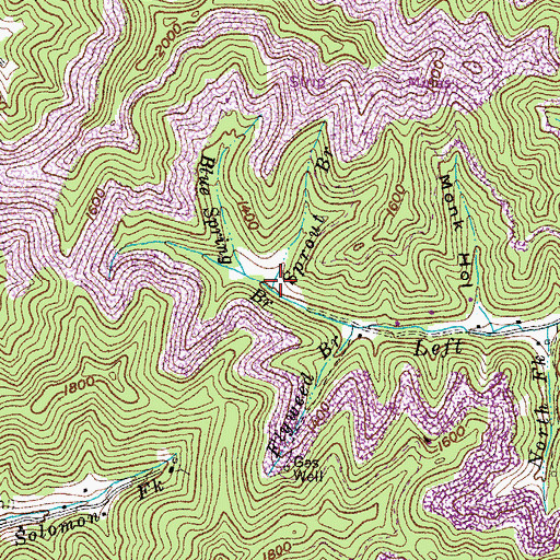 Topographic Map of Sprout Branch, KY