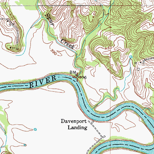 Topographic Map of Spur Creek, KY