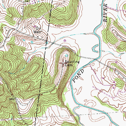 Topographic Map of Spurling Cemetery, KY
