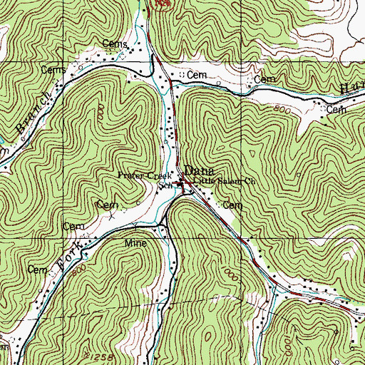 Topographic Map of Spurlock Fork, KY