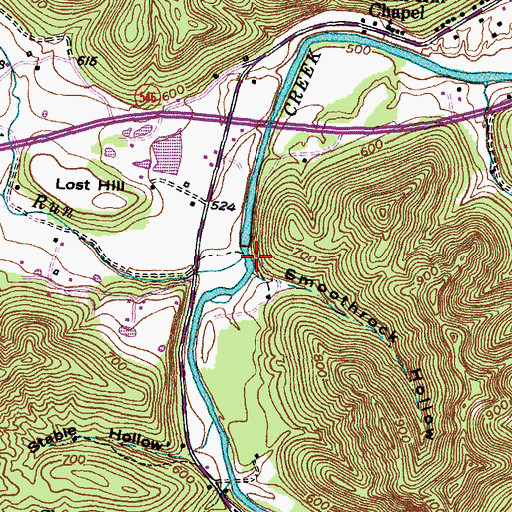 Topographic Map of Spy Run, KY