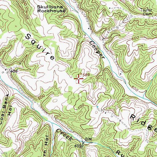 Topographic Map of Squire Ridge, KY